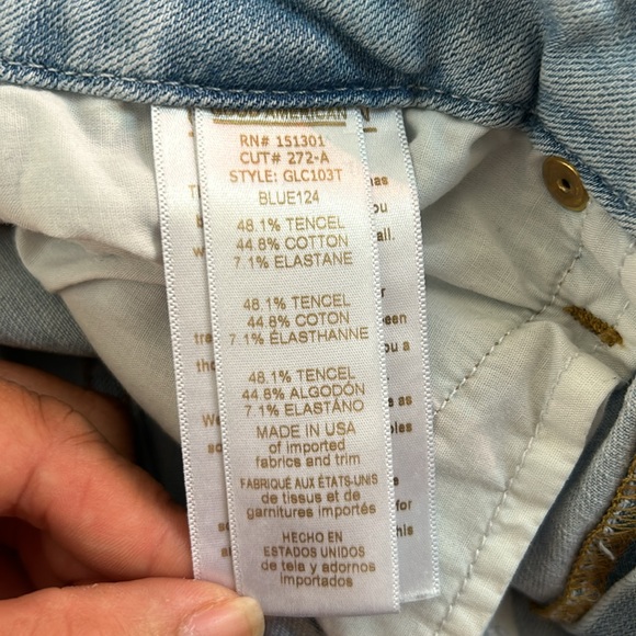 Good American Light Wash Good Legs High Rise Raw Hem Skinny Jeans - Picture 11 of 12